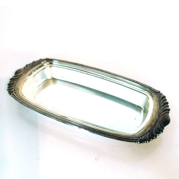 Vintage Oneida Silver-Plated Butter Dish With Ornate Lid Rectangular Shape - Picture 6 of 9